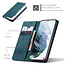 CaseMe Samsung S21 Plus Portefeuille Bleu - Retro Wallet Slim - Étui de protection pour portefeuille - Cuir souple - Protection à 360 ° - Support pour téléphone avec béquille - 2 porte-cartes - Fente pour billets