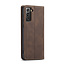 CaseMe Retro Wallet Slim Samsung S21 hoesje bruin - Flipcover - magnetische sluiting - 2 kaarthouders en een vak voor briefgeld