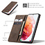 CaseMe Samsung S21 Case Brown - Retro Wallet Slim- Wallet Protective Case - Soft Leather - 360° Protection - Kickstand Phone Holder - 2 Card Holder - Bill Slot