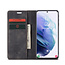 CaseMe Samsung S21 Case Black - Retro Wallet Slim- Wallet Protective Case - Soft Leather - 360° Protection - Kickstand Phone Holder - 2 Card Holder - Bill Slot