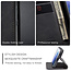 CaseMe Retro Wallet Slim Samsung S21 hoesje zwart - Flipcover - magnetische sluiting - 2 kaarthouders en een vak voor briefgeld