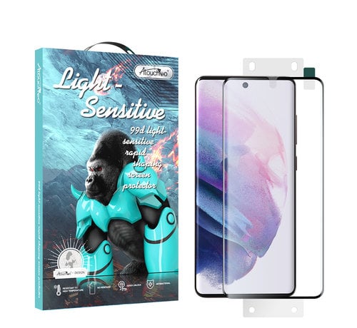 Atouchbo Atouchbo Light Sensitive Samsung S21 Plus Screenprotector - 99D - Laminated glass - anti bacterieel