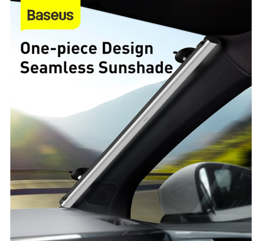 Baseus Sonnenblenden-Schutz Automatische Verlängerung - 58 cm - Verstellbare Auto-Windschutzscheibe - Sonnenschutz mit starken Saugnäpfen - Autofenster-Sonnenschutz