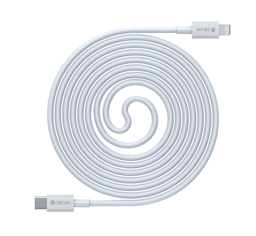 Devia  MFI USB-C zu Lightning Kabel 1,5M Weiß - Ladekabel - Datenkabel - Reiner Kupferdraht