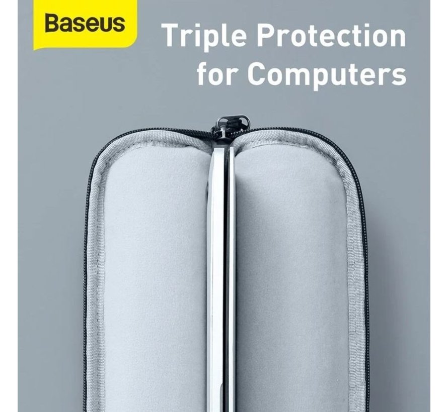 Baseus Laptoptas 16inch Donkergrijs - 6 vakken - 370 x 260 x 20 mm - 342 gram - Schouderriem