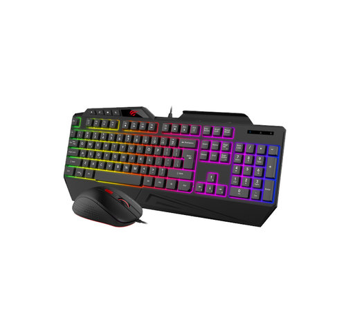 Havit Havit Gaming-Tastatur und Gaming-Maus-Kombination | QWERTY - 1,5 Meter - RGB-Beleuchtung | 6 Tasten - Kabellänge: 1,5 Meter
