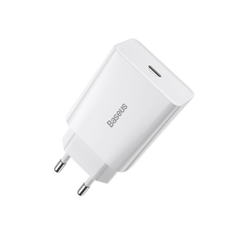 Baseus Baseus Speed Mini Oplader USB C wit - 20W - compact design - snellader - PD Power Delivery 3.0