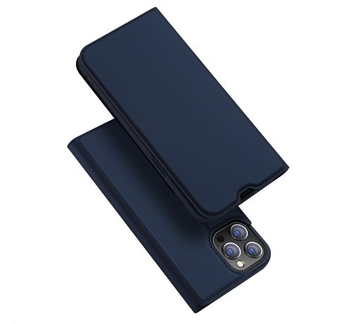 Dux Ducis Dux Ducis Skin iPhone 13 Pro hoesje blauw - Bookcase - kaarthouder voor 1 pasje - met horizontale kickstand