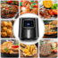 Bear Air Fryer Stainless Steel 5.5L (Grey) - 1700W - Non-stick coating - 7 Programs - Stainless steel - LED Touchscreen