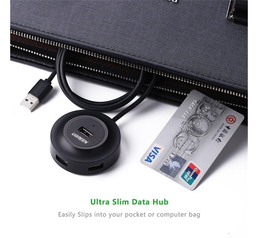 Ugreen 4 ports USB 2.0 | 4x USB 2.0 | 1x Micro USB | Câble de 1 mètre | Design compact