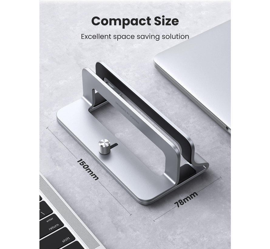Ugreen Support vertical pour ordinateur portable en aluminium - Réglable de 12 à 26 mm d'épaisseur - Intérieur doux et anti-rayures - Stable et durable