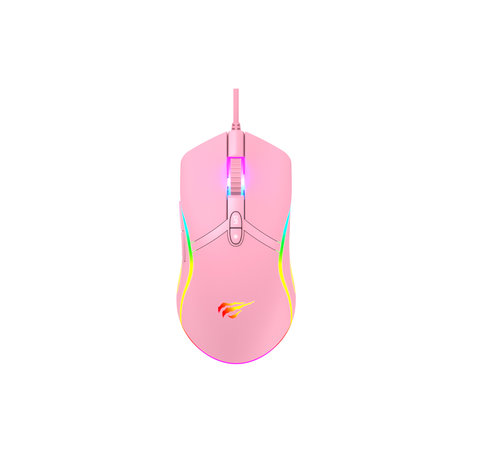 Havit Havit GameNote Pink Taboo Gaming muis RGB verstelbaar tot 6400dpi - 1.5 meter USB A kabel