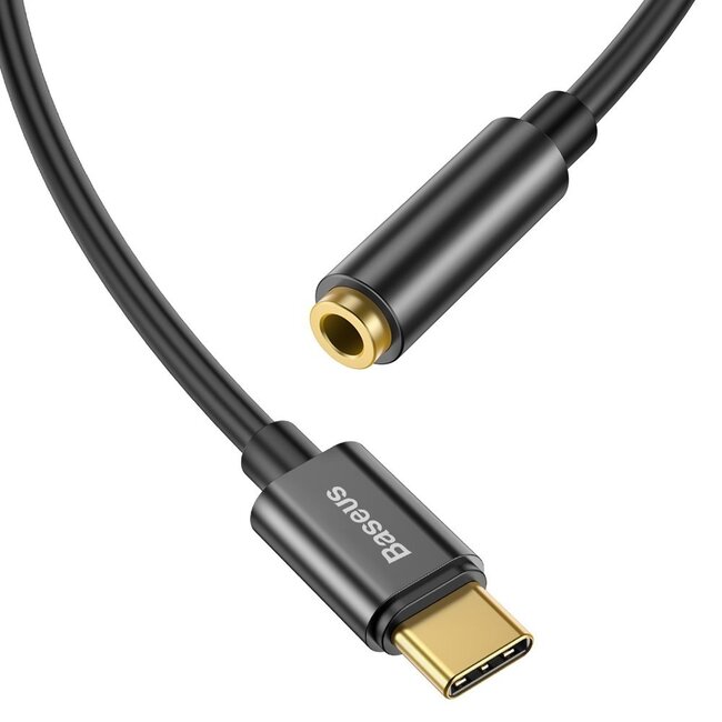 Baseus L54 Audio adapter USB C naar 3.5mm Audio Jack (met DAC-chip) Aluminium - koptelefoon adapter