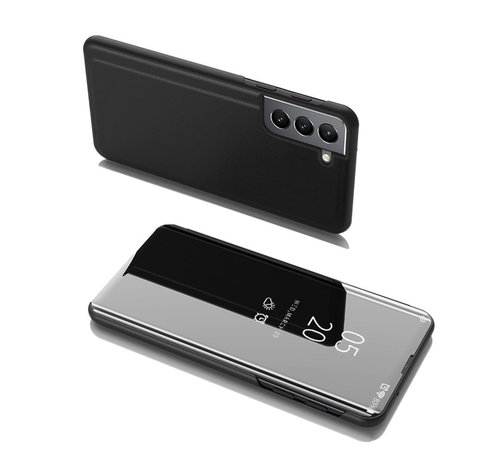 Clearview ClearView Cover for Samsung S22 Plus Black | Semi transparent front | Full protection | kickstand
