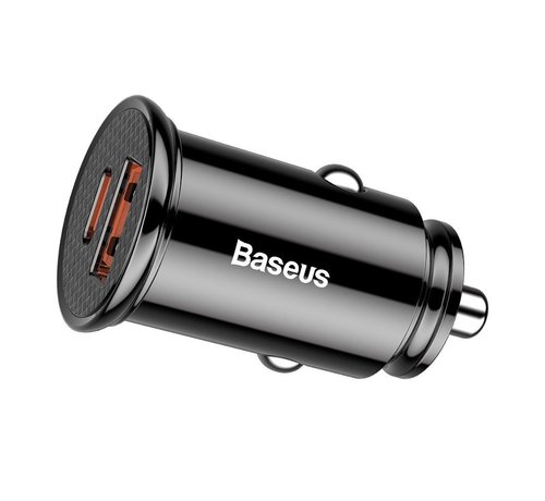 Baseus Baseus Chargeur voiture USB-A/USB-C 30W Universel Noir