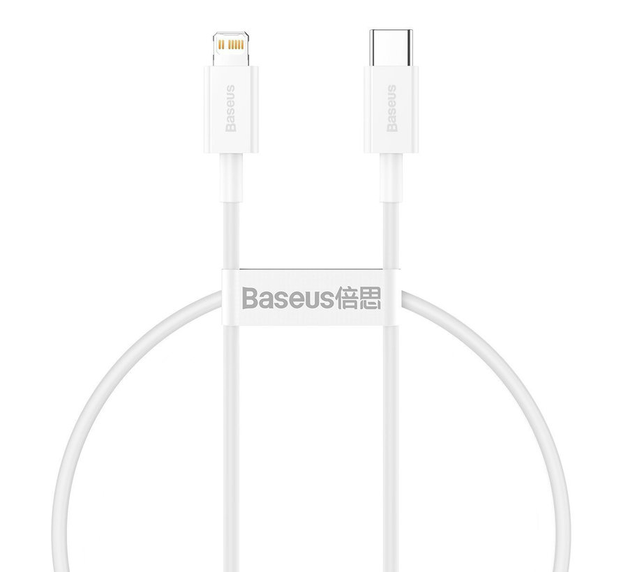 Baseus Superior USB C zu Lightning Kabel 0,25m – schnelles Aufladen – 20 W PD – weiß