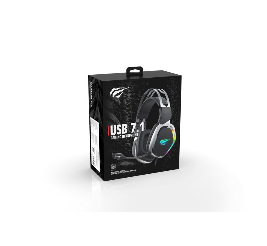 Havit GameNote Gaming headset RGB with 2.2 meter cable - 7.1 surround sound USB connection