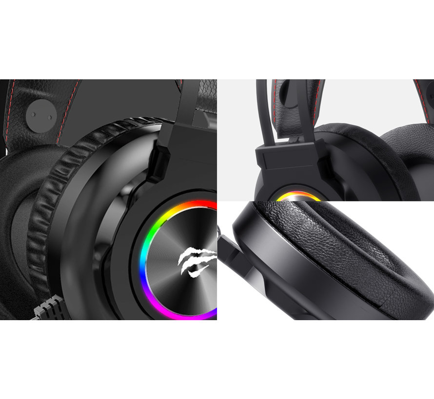 Havit GameNote Gaming headset RGB with 2.2 meter cable - USB (light) and 3.5mm audio jack connections