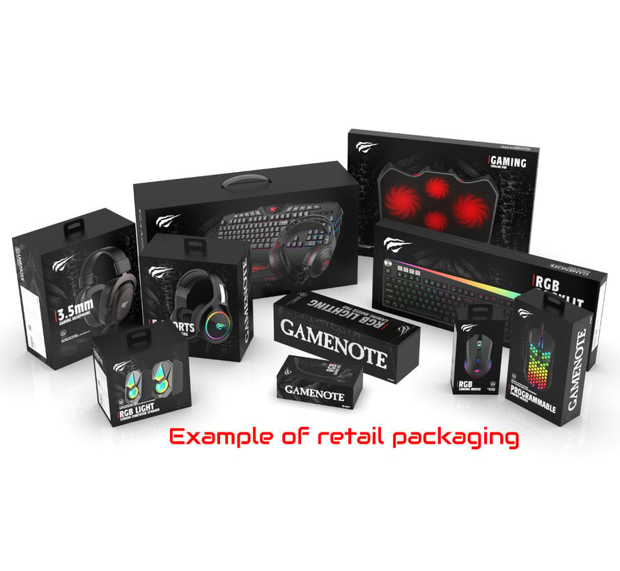 Havit GameNote Gaming muis RGB - verstelbaar tot 12000dpi - 1.6 meter USB A kabel