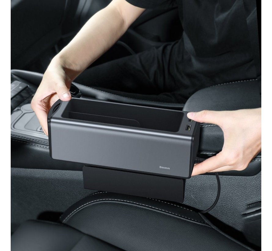 Baseus Deluxe Metal centre console organiser with dual USB hub