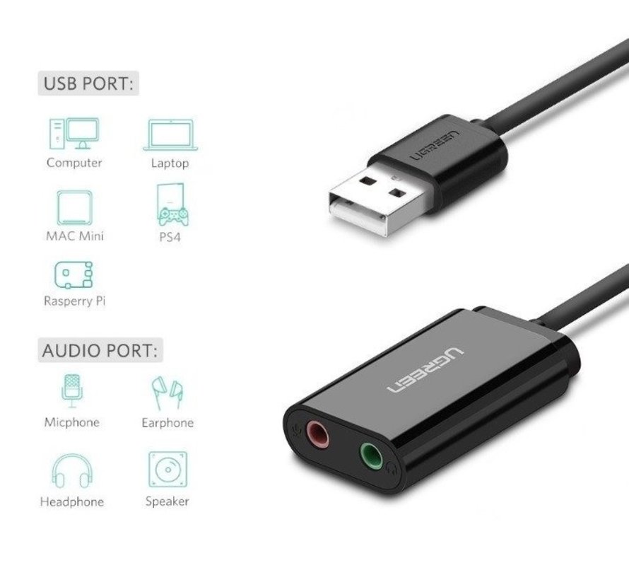 UGreen USB to 3.5mm Audio + Microphone Adapter