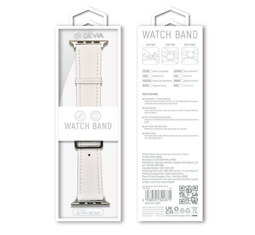Devia PU Leder Apple Watch Band 38/40/41mm Braun - geeignet für Apple Watch 7 / 8 Series