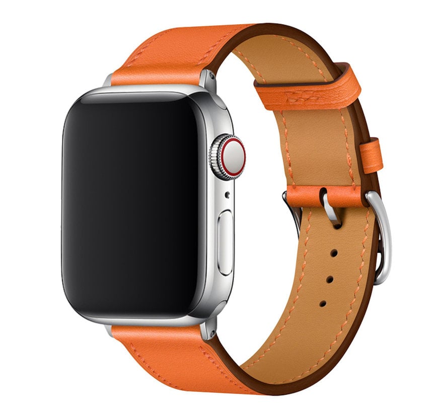 Devia PU Leder Apple Watch bandje 38/40/41mm Oranje - geschikt voor Apple Watch 7 Series