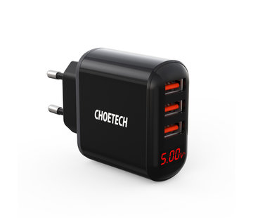 Choetech Choetech Chargeur de voyage 3x USB-A LED