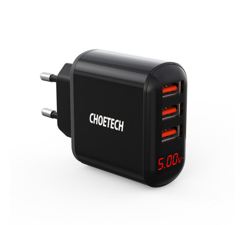 Choetech Choetech Chargeur de voyage 3x USB-A LED