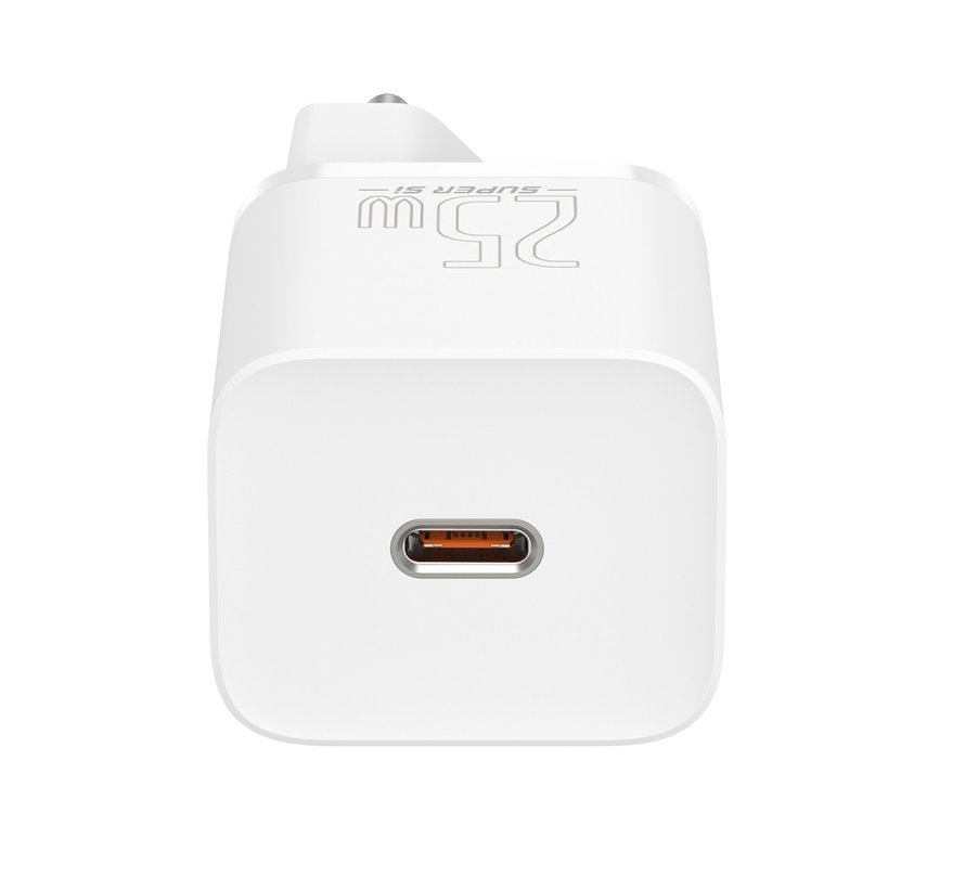 Baseus Super Si Charger USB C white - 25W fast charging
