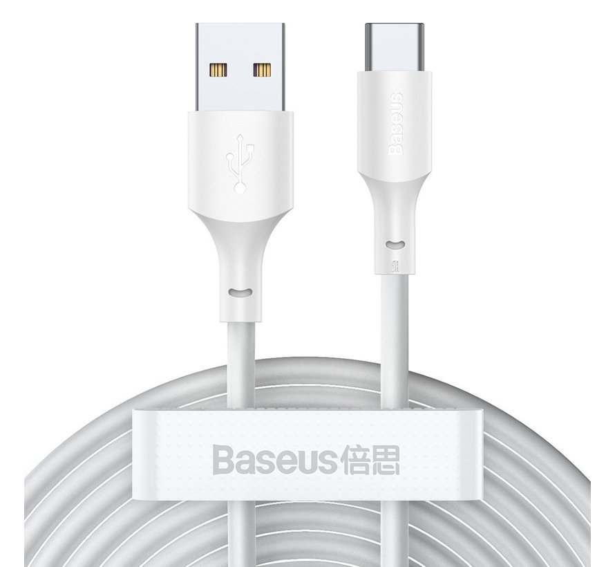 Baseus Simple Wisdom 2x câble USB vers USB C 1,5 mètre blanc