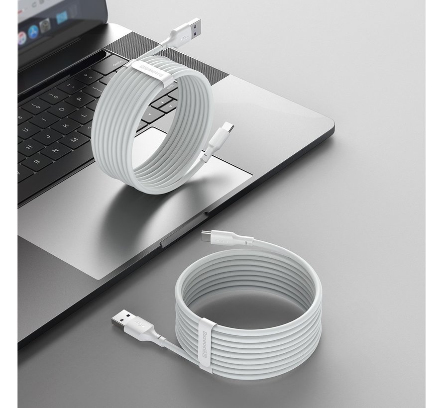 Baseus Simple Wisdom 2x USB kabel naar USB C 1.5 meter wit