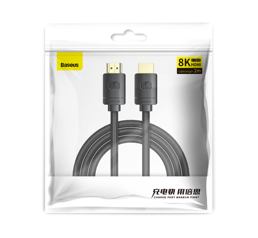 Baseus HDMI -kabel 2.1 8k 2m zwart