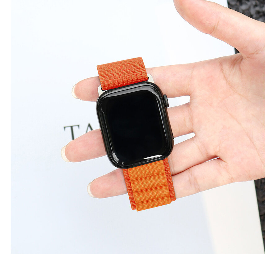 Devia Apple Watch 42/44/45mm oranje luxe serie Sport5 Nylon-band