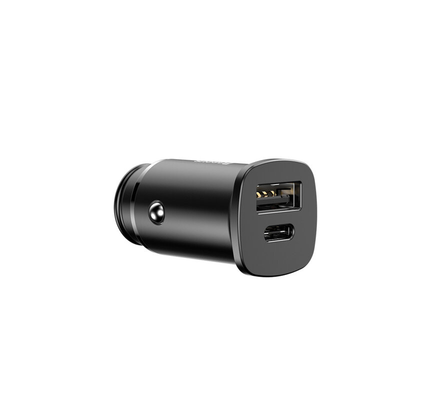Baseus USB and C-Type Car Charger Black