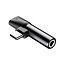 Baseus Splitter Heaphones USB C to AUX - 2 in 1 USB-C to USB-C and 3.5mm AudioJack Splitter - L41 - Material TPE + Aluminum
