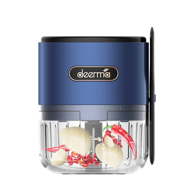 Deerma [opened and unused] Mini - Electric chopper - Multifunctional with scraper - Universal chopper for Vegetables, fruits, onions, nuts, garlic, USB rechargeable