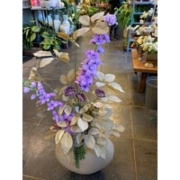 Paarse Elegantie – Zijden Bloemstuk