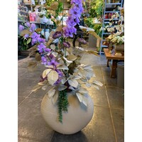 Paarse Elegantie – Zijden Bloemstuk