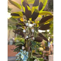 Tropisch Groen Zijden Arrangement in Glanzende Pot