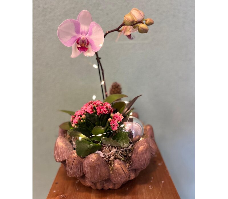 Hoog Kerststuk Orchidee