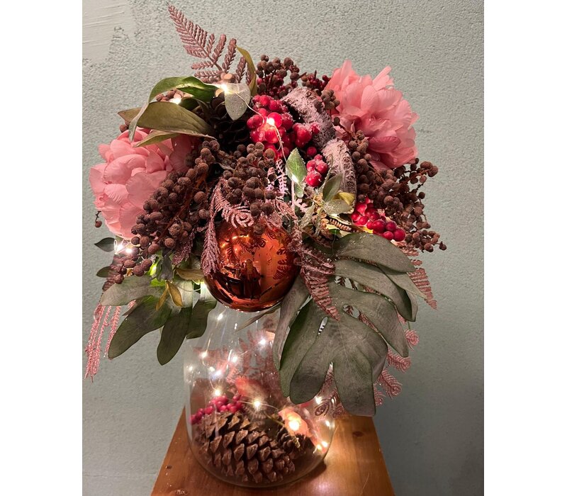 Kerststuk Glazen Vaas