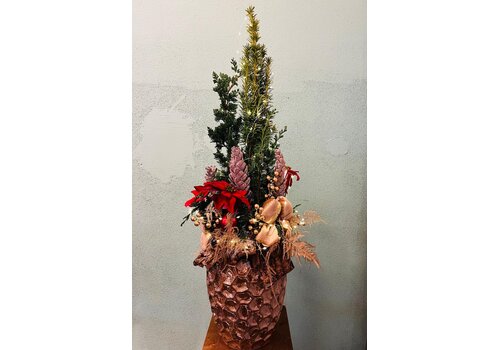 Dennen Kerststuk Hoog