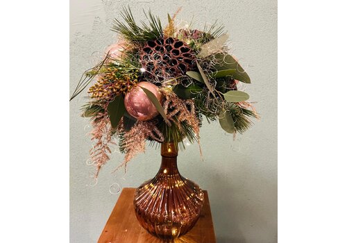 Kerststuk Sierlijke Bruine Vaas