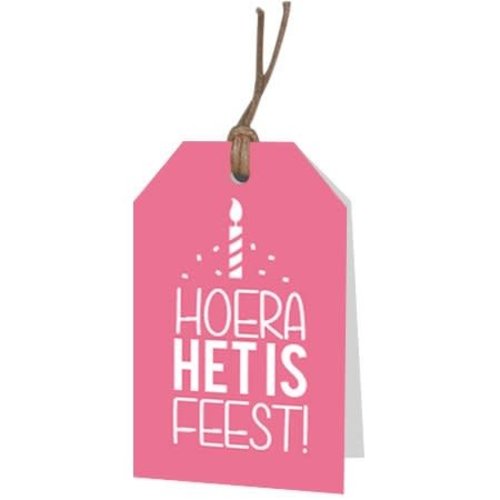 Hoera het is feest wenskaartje 