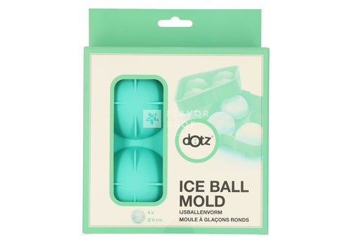 Silicone Ijsballenvorm Voor 4 Ijsballen, Groen,  6cm