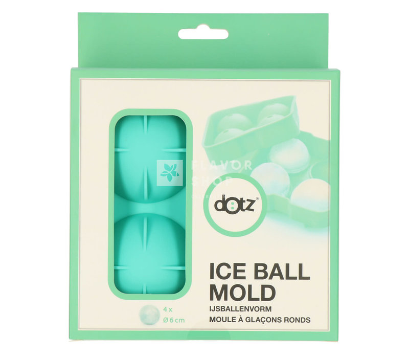 Silicone Ice Ball Mold For 4 Ice Balls, Green, 6cm