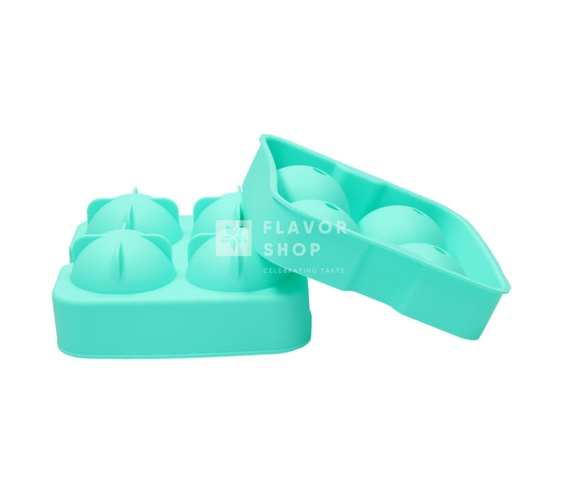 Moule à boules de glace en silicone pour 4 boules de glace, vert, 6 cm