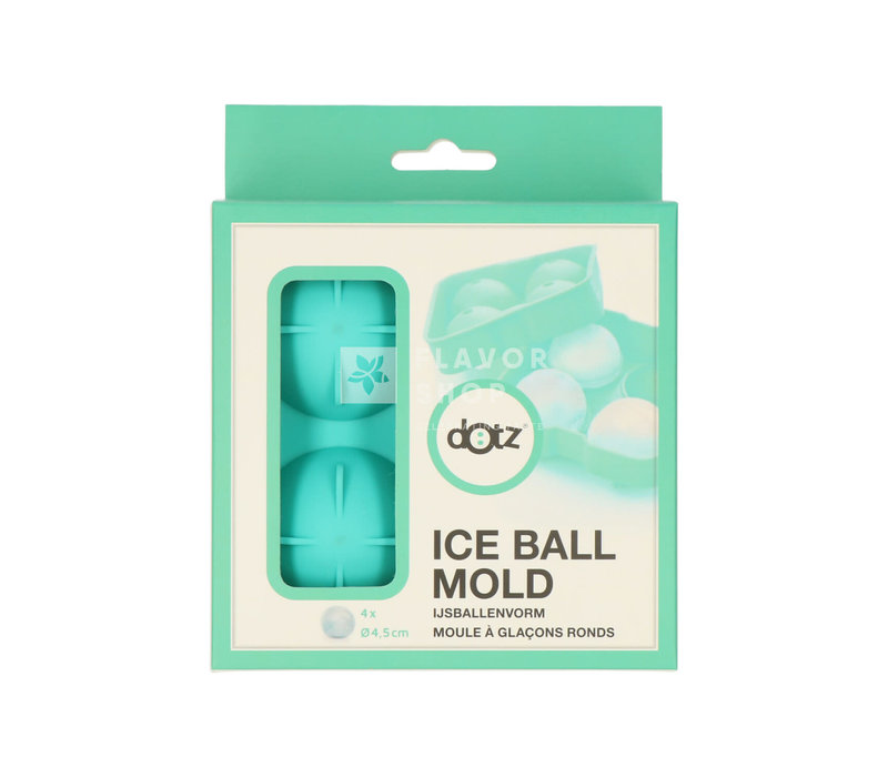 Moule à boules de glace en silicone pour 4 boules de glace, vert, Ø 4,5 cm