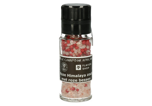 Le Comptoir Africain x Flavor Shop Rosa Himalaya-Salz mit rosa Pfeffer – in schwarzer Mühle 100 g